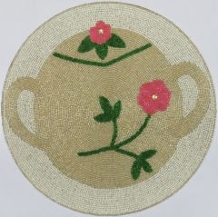 Tea Pot Design Beaded Placemat