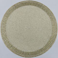 Stripe Border White Beads Placemat