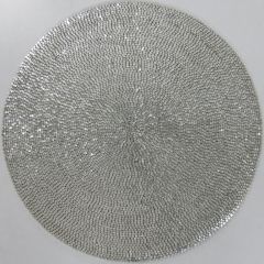 Silver Plastic Beaded Placemat
