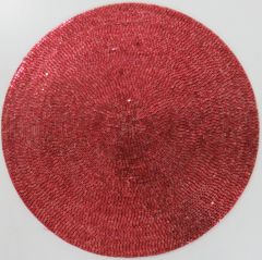 Coral Plastic Beaded Placemat