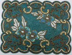 Teal Square Scallop Placemat