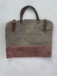 Grey & Dark Brown Hand Bag