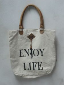 White Enjoy Life Title Bag