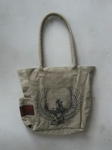 Tan Queen Print Hand Bag