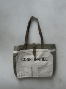 Confidentiel White & Grey Hand Bag