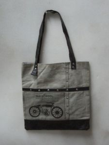 Grey Bicycle Printed Bag