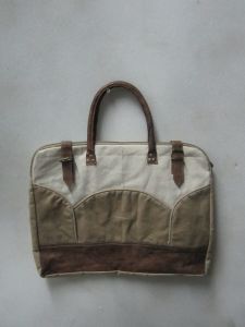 White & Tan Hand Bag