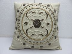 Beaded Flower Cushion Cover