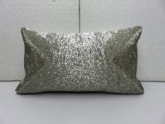 Silver Beaded Cushion Cover