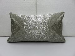 Silver Beaded Cushion Cover