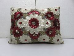 Flower Beaded Sequins Cushion Cover