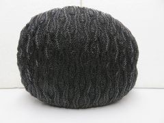 Black Round  Beaded Cushion Cover