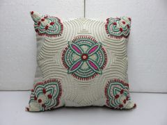 Centre Flower Beaded Cushion Cover