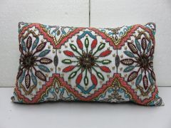 Multicolor Beaded Cushion Cover