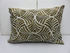 Leaf Bead Work Cushion Cover