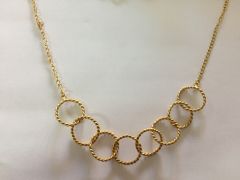 Brass Circular Rope Design Rings Necklace