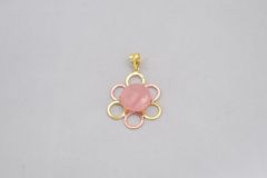 Brass Pendent with Pink Stone