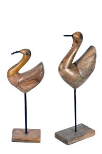 Wooden Bird Pair