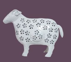 White Colored Decorative Sheep Shape Candle Holder