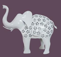 White Colored Decorative Elephant Shape Candle Holder