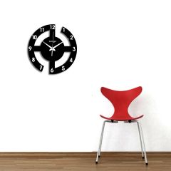 Random Wooden Swastic Black Wall Clock