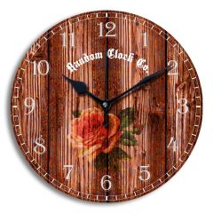 Red Rose Wooden Wall Clock