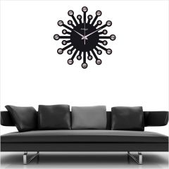 Random 24 Carat Wooden Wall Clock ( Glass covered, Black)