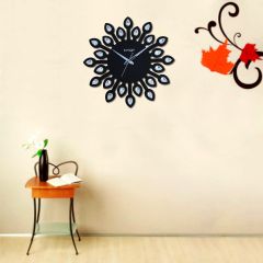 Random Jewel Leaf  Wooden Wall Clock