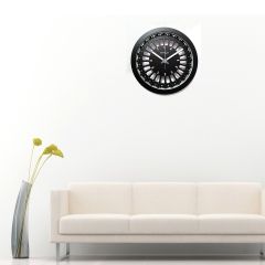 Random Jewel Flower Pot Wooden Wall Clock