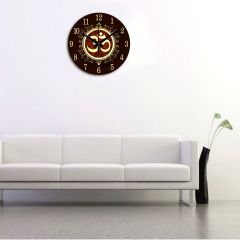 Om Kara Wooden Wall Clock