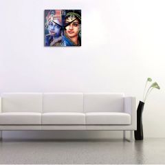 Sri Sri Radha Krishna Wooden Wall Clock