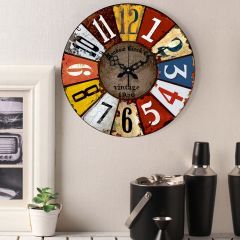Colors-15" Big Wooden Wall Clock