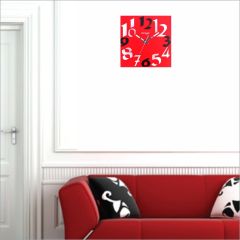 Time Zone Red Wall Clock