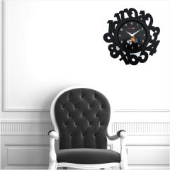 Eco Numbers Black Wall Clock