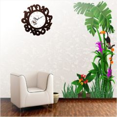 Eco Numbers Brown Wall Clock
