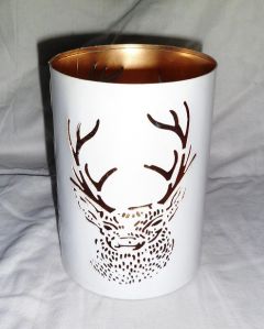 Lantern Reindeer White Gold Design