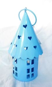 Turquoise Bird House T-Light Holder