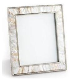 Horizon Collections Silver White Large Metal Photo Frame