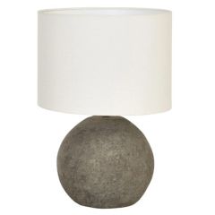 Terracotta Table Lamp with Canvas Shade & Distressed Finish