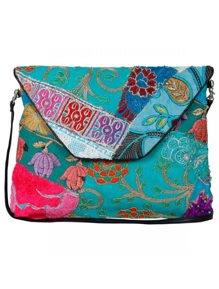 Patchwork Embroidered Clutch