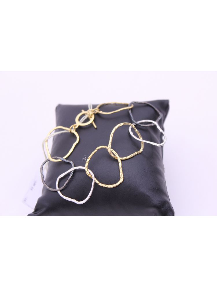 Gold Plated Brass Multi Ring Bracelet