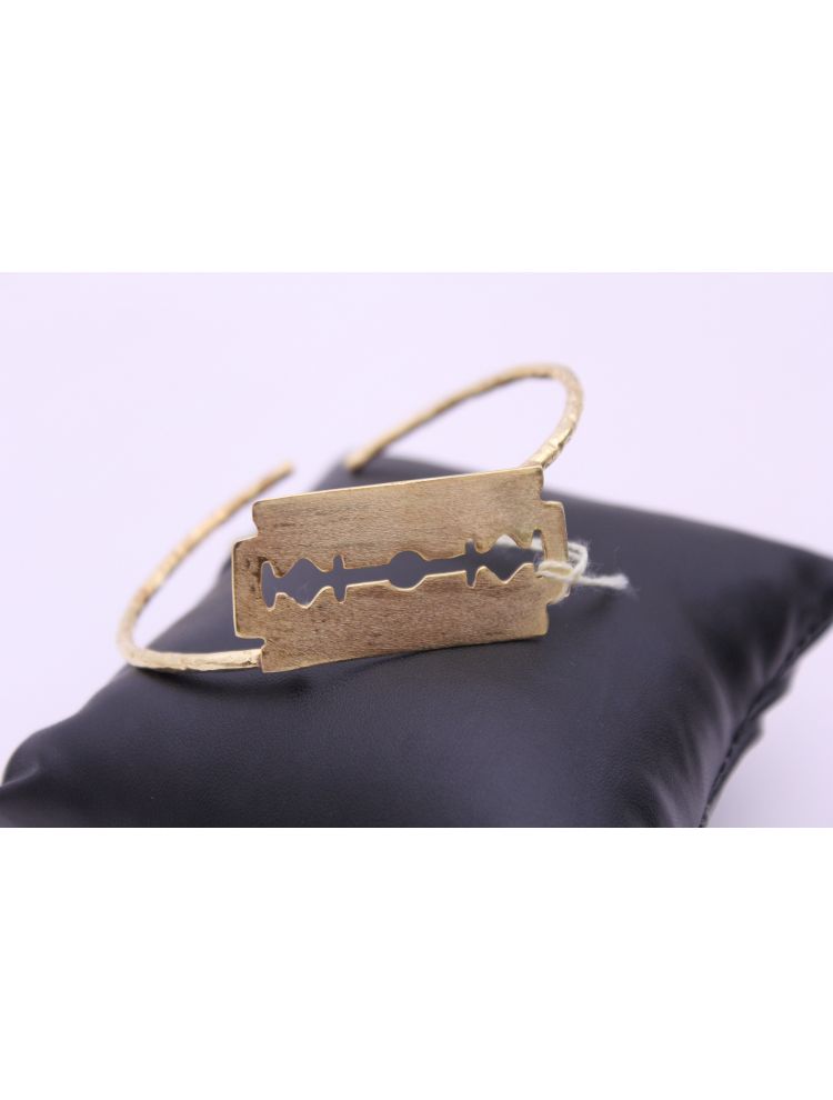 Gold Plated Blade Brass Cuff
