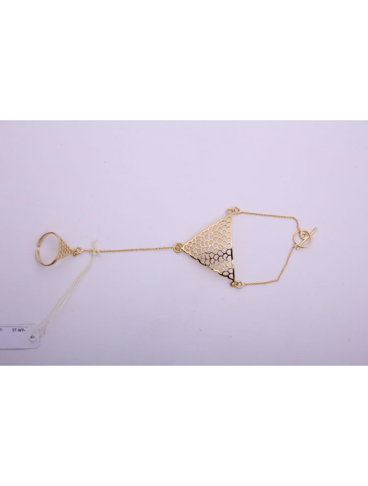 Gold Plated Brass Bracelet with Ring