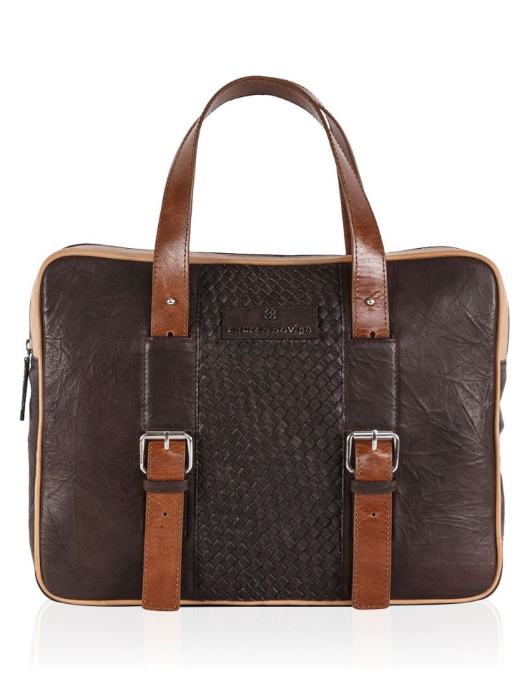 Crinckeled Brown Laptop Bag