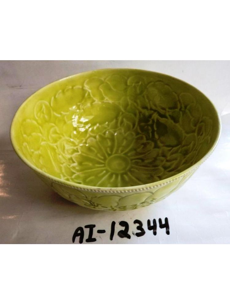 Parrot Green Bowl Embossed