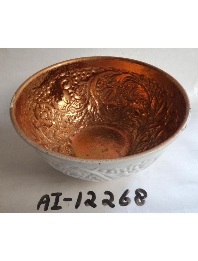 Copper Painted Fruit Serving Embossed Bowl 