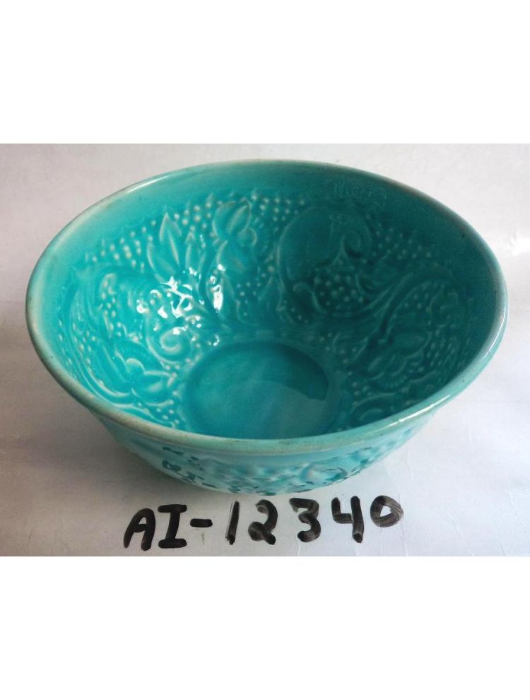 Embossed Sky Blue Serving Bowl