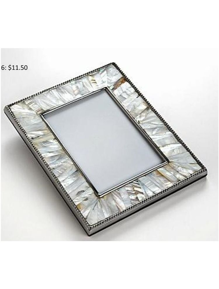 Horizon Collections Silver White Small Metal Photo Frame