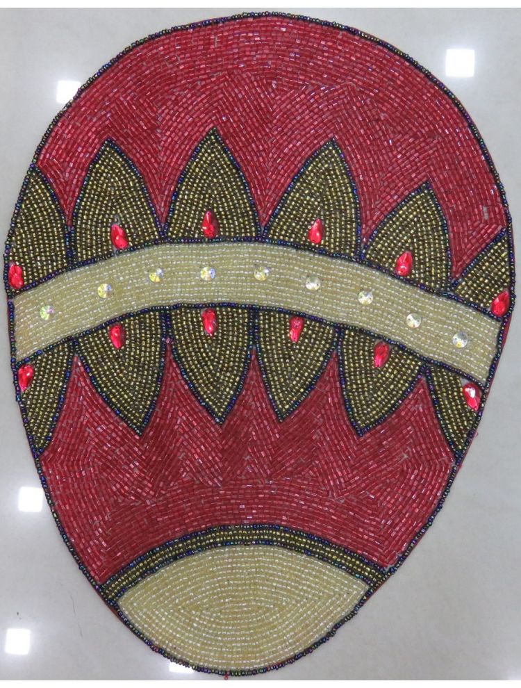 Egg Shape Rosy Pink Beaded Placemat