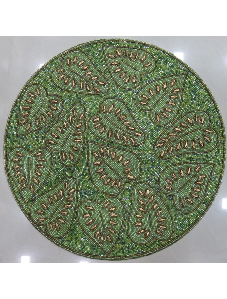 Green & Golden Beaded Placemats 